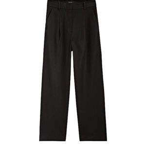 Massimo Dutti Elegant Black Wide-Leg Pants size L
